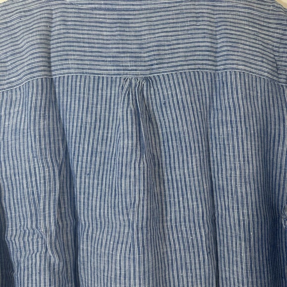 UNTUCKit Constantia 100% Linen Blue Stripe Shirt dress size 18 NWT - Picture 8 of 10
